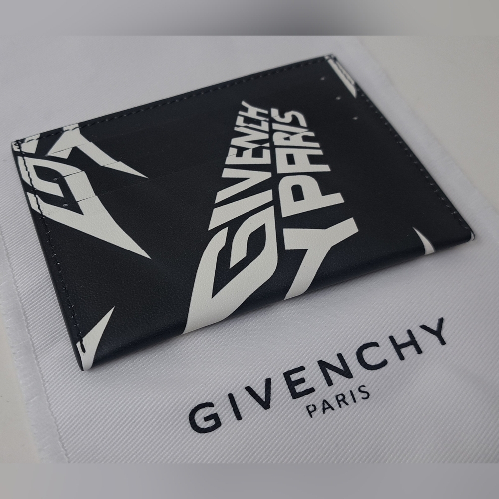 Givenchy Paris Cardholder  Wallet Pocket Calf Leather Accessory Black Rare